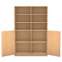 Flexeo® Schrank, 10 Fächer, 2 Halbtüren, Mittelwand, Breite 126,4 cm