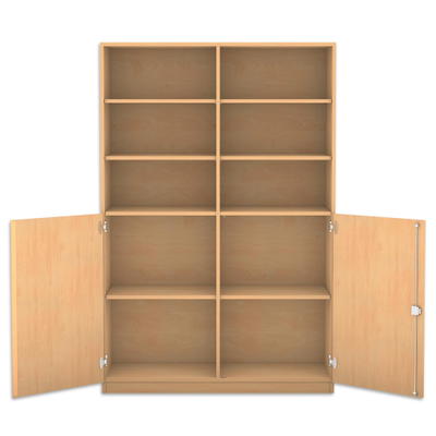 Flexeo® Schrank, 10 Fächer, 2 Halbtüren, Mittelwand, Breite 126,4 cm