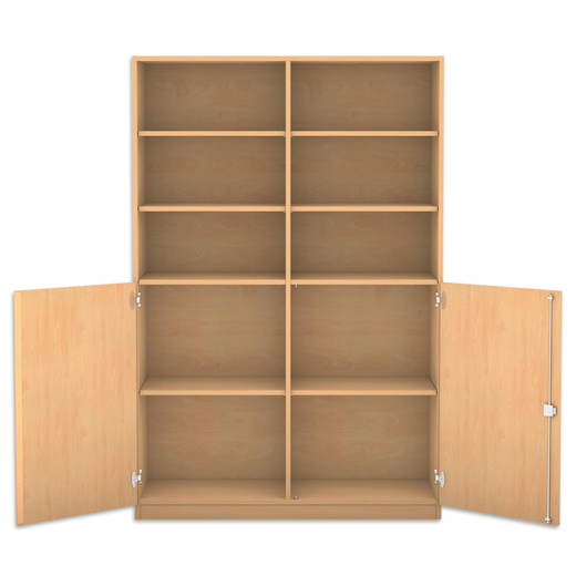 802077_a_1000 Flexeo® Schrank, 10 Fächer, 2 Halbtüren, Mittelwand, Breite 126,4 cm
