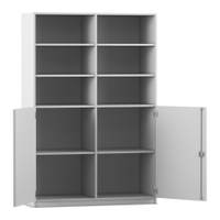 Flexeo® Schrank, 10 Fächer, 2 Halbtüren, Mittelwand, Breite 126,4 cm