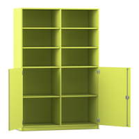 Flexeo® Schrank, 10 Fächer, 2 Halbtüren, Mittelwand, Breite 126,4 cm