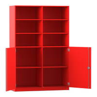 Flexeo® Schrank, 10 Fächer, 2 Halbtüren, Mittelwand, Breite 126,4 cm