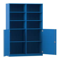 Flexeo® Schrank, 10 Fächer, 2 Halbtüren, Mittelwand, Breite 126,4 cm