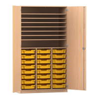 Flexeo® Bastelschrank PRO, 3 Reihen, 24 Boxen Gr. S, 8 Fächer