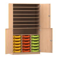 Flexeo® Bastelschrank PRO, 3 Reihen, 18 Boxen Gr. S, 8 Fächer - 809002 P01