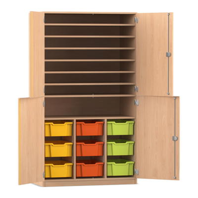 Flexeo® Bastelschrank PRO, 3 Reihen, 9 Boxen Gr. M, 8 Fächer