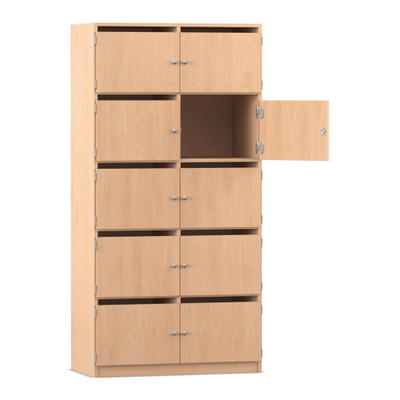 Flexeo® Schließfachschrank, 10 Fächer mit Briefschlitzen, Breite 94,4 cm