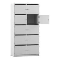 Flexeo® Schließfachschrank, 10 Fächer mit Briefschlitzen, Breite 94,4 cm