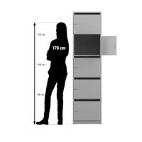 Flexeo® Schließfachschrank, 5 Fächer mit Briefschlitzen, Breite 48,1 cm - 809018 P07