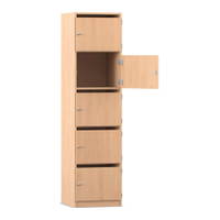Flexeo® Schließfachschrank, 5 Fächer mit Briefschlitzen, Breite 48,1 cm