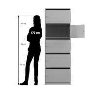 Flexeo® Schließfachschrank, 5 Fächer mit Briefschlitzen, Breite 64,1 cm - 809019 P07