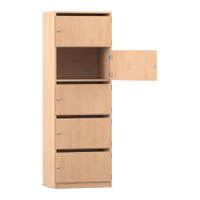 Flexeo® Schließfachschrank, 5 Fächer mit Briefschlitzen, Breite 64,1 cm