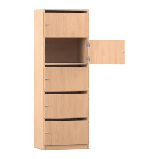 809019v0006_p01_1000 Flexeo® Schließfachschrank, 5 Fächer mit Briefschlitzen, Breite 64,1 cm