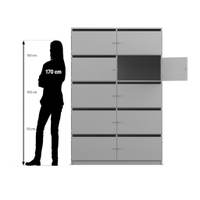 Flexeo® Schließfachschrank, 10 Fächer mit Briefschlitzen, Breite 126,4 cm - 809020 P07