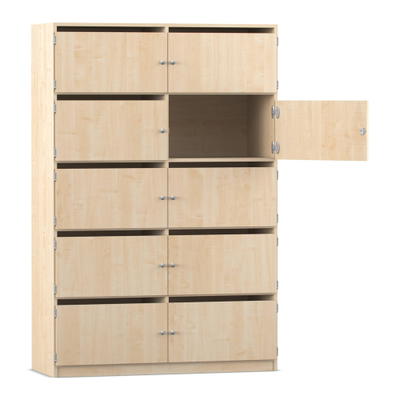 Flexeo® Schließfachschrank, 10 Fächer mit Briefschlitzen, Breite 126,4 cm