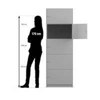 Flexeo® Schließfachschrank, 5 geschlossene Fächer, Breite 64,1 cm - 809024 P07