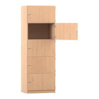 Flexeo® Schließfachschrank, 5 geschlossene Fächer, Breite 64,1 cm