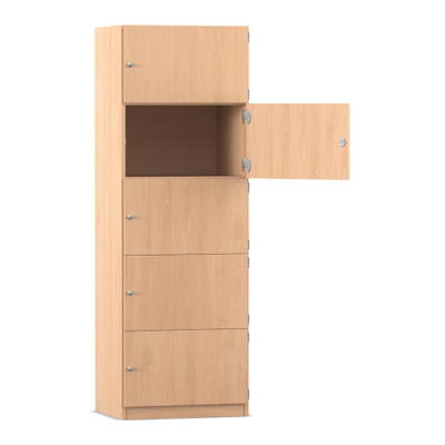 Flexeo® Schließfachschrank, 5 geschlossene Fächer, Breite 64,1 cm