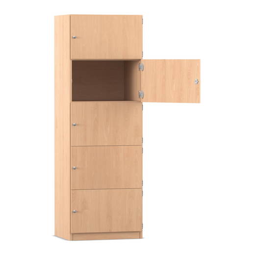 809024v0007_p01_1000 Flexeo® Schließfachschrank, 5 geschlossene Fächer, Breite 64,1 cm