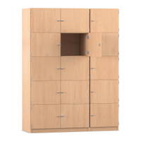 Flexeo® Schließfachschrank, 15 geschlossene Fächer, Breite 142,5 cm