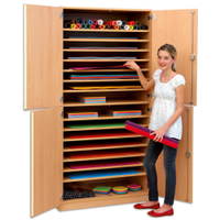 Flexeo® Bastelschrank, 16 Fächer, Halbtüren - 809031 h