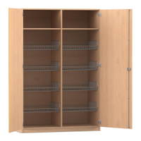 Flexeo® Sportschrank, 8 Gitterkörbe, 2 Fächer oben