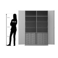 Flexeo® Sportschrank, 4 Gitterkörbe, 24 kleinen Boxen - 809040 P07