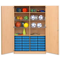 Flexeo® Sportschrank, 4 Gitterkörbe, 24 kleinen Boxen - 809040 h