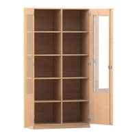 Flexeo® Schrank, 10 Fächer, 2 verglaste Drehtüren, Mittelwand, Breite 94,4 cm