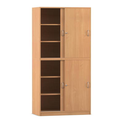 Flexeo® Schiebetürenschrank, 6 Fächer, 4 Türen, Breite 94,4 cm