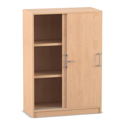 Flexeo® Schiebetüren-Schrank, 3 Fächer = 3 Ordnerhöhen
