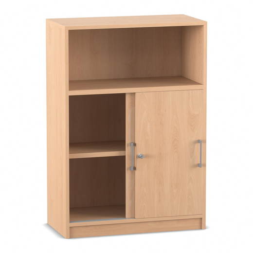 813037v0003_p01_1000 Flexeo® Kombi-Schrank, unten Schiebetüren, oben 1 Fach = 3 Ordnerhöhen