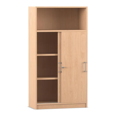 Flexeo® Kombi-Schrank, unten Schiebetüren, oben 1 Fach = 4 Ordnerhöhen