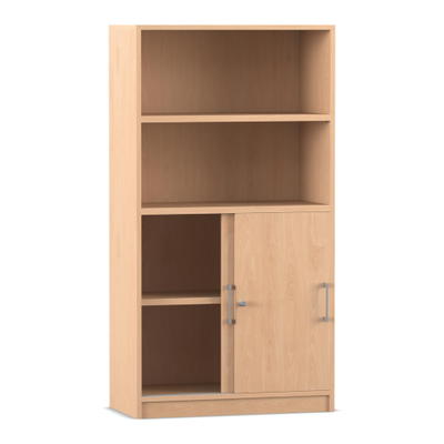 Flexeo® Schrank, unten Schiebetüren, oben 2 Fächer = 4 Ordnerhöhen