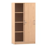 Flexeo® Schiebetüren-Schrank, 4 Fächer = 4 Ordnerhöhen