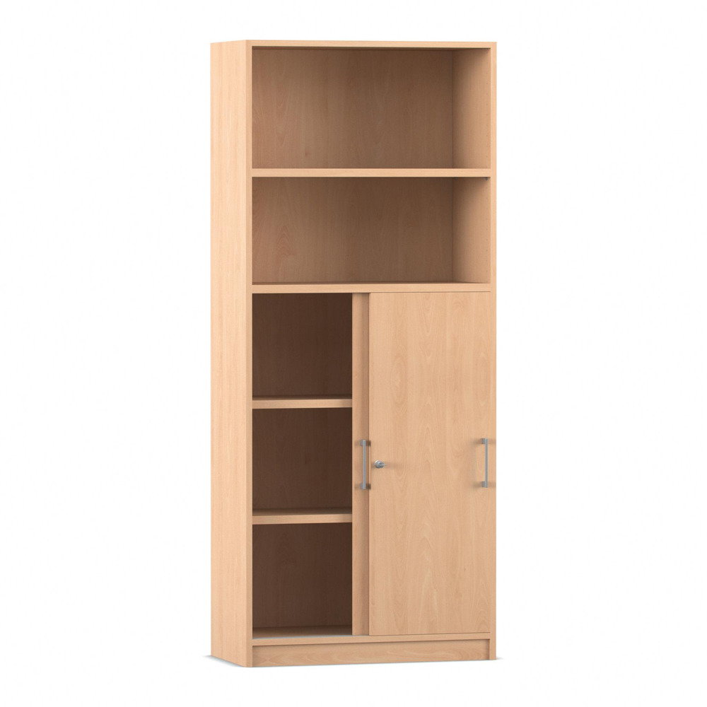 813043v0004_p01_1000 Flexeo® Schiebetürenschrank, 5 Fächer, = 5 Ordnerhöhen