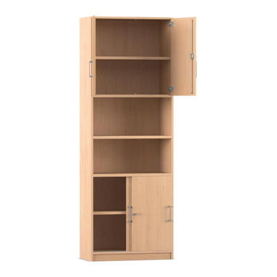 Flexeo® Schiebetürenschrank, unten & oben je 2 Fächer = 6 Ordnerhöhen