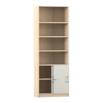 Flexeo® Kombi-Schrank, Schiebetüren, oben 4 Fächer = 6 Ordnerhöhen