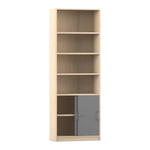 Flexeo® Kombi-Schrank, Schiebetüren, oben 4 Fächer = 6 Ordnerhöhen