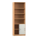 Flexeo® Kombi-Schrank, Schiebetüren, oben 4 Fächer = 6 Ordnerhöhen