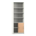 Flexeo® Kombi-Schrank, Schiebetüren, oben 4 Fächer = 6 Ordnerhöhen