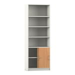 Flexeo® Kombi-Schrank, Schiebetüren, oben 4 Fächer = 6 Ordnerhöhen