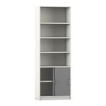 Flexeo® Kombi-Schrank, Schiebetüren, oben 4 Fächer = 6 Ordnerhöhen