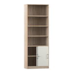 Flexeo® Kombi-Schrank, Schiebetüren, oben 4 Fächer = 6 Ordnerhöhen