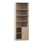 Flexeo® Kombi-Schrank, Schiebetüren, oben 4 Fächer = 6 Ordnerhöhen