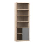 Flexeo® Kombi-Schrank, Schiebetüren, oben 4 Fächer = 6 Ordnerhöhen