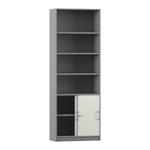 Flexeo® Kombi-Schrank, Schiebetüren, oben 4 Fächer = 6 Ordnerhöhen