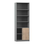 Flexeo® Kombi-Schrank, Schiebetüren, oben 4 Fächer = 6 Ordnerhöhen