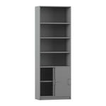 Flexeo® Kombi-Schrank, Schiebetüren, oben 4 Fächer = 6 Ordnerhöhen
