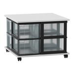 Flexeo® Fahrbares Containersystem mit Ablage, 8 große Boxen